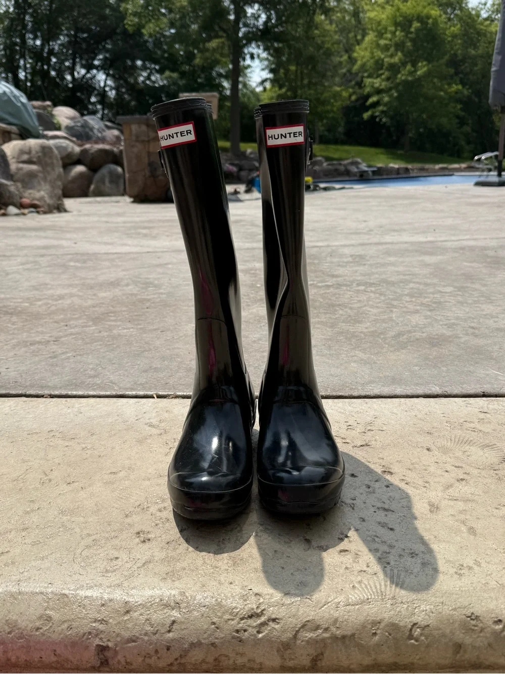 Hunter Glossy Black Tall Rain Boots